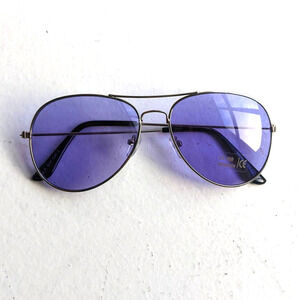 70s Retro Purple Aviator Sunglasses Pastel Minimal Boho Sunnies Festival Shades Fun Costumes Purple Fade Round Hippie Glasses | Groovy Retro  main image 2